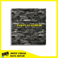 Paket 10 Wallpaper 3D foam Corak Batu Bata Alam / Sticker Tembok Dekorasi Kamar
