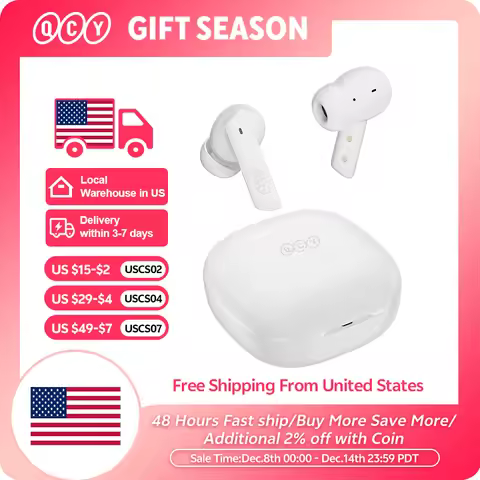 QCY HT05 ANC Wireless Earphone 40dB Noise Cancelling Bluetooth 5.2 Headphone 6 Mic ENC HD Call TWS E