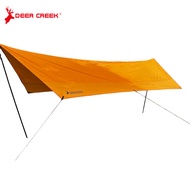 Deer Creek Flysheet Hexagon 4x6m Camping Waterproof Tarp Tent Sunshade Canopy Awning Bumbung Khemah Orange / Khaki