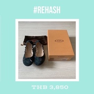 Authentic TOD'S-Forwarding Ballerina Shoes Suede Army Green Size 37.5 Single-Use The Condition Is Li