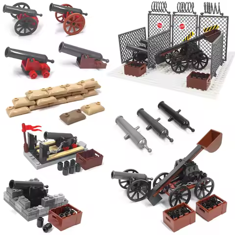 Compatible With LEGO Military Building Blocks MOC Medieval Soldiers Weapons Sandbag Fence Parts Pira