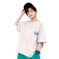Xtep Summer Boy's Short-Sleeved T-shirt Pure Cotton Children's Trendy Clothing Fried Street Half Sleeve 12 Boys 15 Years Old Summer Clothes Handsome