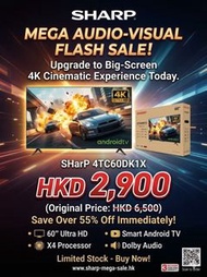 SHARP 60" 4K Ultra HD Smart Android TV 4TC60DK1X