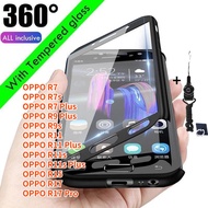 360 Degree Full Cover Phone Case For OPPO R17 R17 Pro R15 R11S R11 OPPO R11S Plus R11 Plus R7 R7 Plus OPPO R9 Plus OPPO R9S Case With Tempered Glass Front Full Cover Case