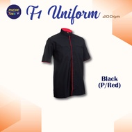 CORPORATE UNIFORM BLACK 65% POLYESTER/35% VISCOSE COLLAR SHORT SLEEVE F11802 OREN SPORT F118 MENS CU
