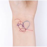 BTS colourful English word "Love Yourself" and logo  tattoo sticker, waterproof for concert, tempora