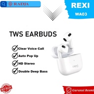 TERBARU Rexi WA03 Pro Headset Bluetooth TWS Earbuds Double Deep Bass