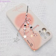 QUENTIN Y2k Star & Cross Phone Chain, Spice Girl Style Key Chain Silver Pentagram Phone Pendant, Kaw