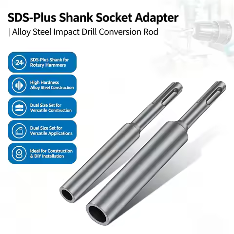 2Pcs SDS Plus Ground Rod Driver for 3/8" 5/8" 3/4" Grounding Rods Heavy Duty Earth Rod Rebar Driver