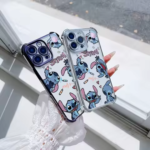 Kawaii StitchS Plating Phone Case For Oppo A6x A6 A5x A3x A3 A2 A98 A79 A78 A58 A38 A18 A97 A57 A76