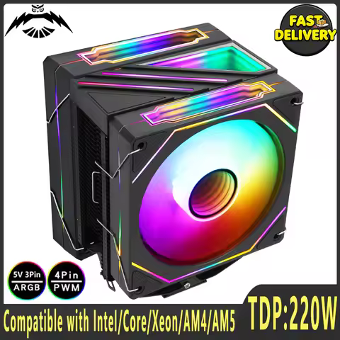 AM4 AM5 Cooler 120mm Black 4/6 Heat Pipes Radiator Cpu Fan Air-cooled CompatibleLGA115x 2011 1700 18