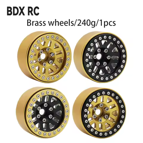 240g/1Pcs Brass Heavy 1.9Inch Beadlock Wheel Rim Hub for 1/10 RC Crawler Car TRX4 TRX6 Axial SCX10 I