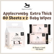 (80's X 2 packs) Applecrumby Extra Thick Baby Wipes Baby Wet Wipes Wet Tissue Tisu Basah Bayi
