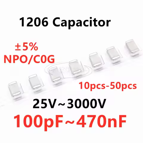 1206 SMD Capacitor 100/220/330/470/680/820PF 1/2.2/4.7/6.8/10/15/22/27/33/39/47/51/56/68/82/100/120/