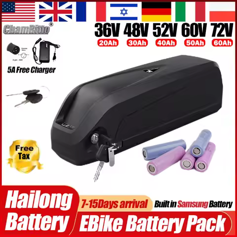Electric Bicycle Hailong Akku 72v 60v 36v 52v 48v E bike Accu 30ah 50ah 40ah 20 60ah Ncr18650b 750w
