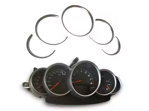 1 Set Matt Chrome Dashboard Dial Gauge Rings Bezel Trim for Porsche 911 996 S Turbo Targa
