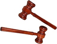 2Pcs Red Wood Judge Gavels Auction Court Gavels Wooden Judge Hammers Wood Hammer Props Judge Costume