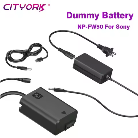 NP-FW50 Dummy Battery For Sony Battery Decoded AC-PW20 with Type-C +Adapter For Sony A7 A7M2 A7R2 A7