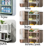 Trolley Shelf Shelf 3 Tiers Kitchen Shelf Bathroom Shelf with Wheels A936 - Grey