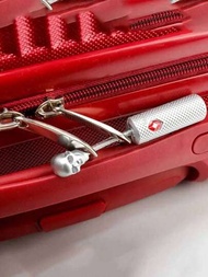 1入海外金屬手推車行李箱背包掛鎖鋼絲繩防盜鎖,行李箱拉桿箱裝配diy,柔軟超安全微型鑰匙鎖和金屬鋅合金材料（銀色）