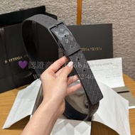 紫鑽🌟誠信商家🌟💜全新BOTTEGA VENETA 經典Intrecciato編織皮革皮帶 灰色 牛皮 