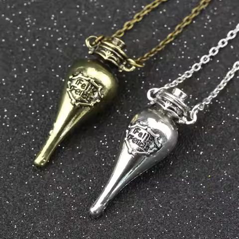 Felix Felicis Magical Potion Necklace Liquid Luck Bottle Vingtage Antique Bronze Silver Color Pendan