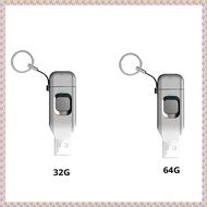 Fingerprint Flash Drive Metal OTG Pendrive USB3.0 Type C for Laptop Phone Lock Thumbdrive Jump USB D