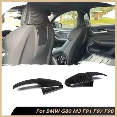 for BMW G80 M3 F91 M8 F97 X3M F98 X4M 2020+ Dry Carbon Fiber Car Inner Seat Back Covers Trims Body K
