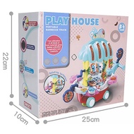 Mainan Anak Play House Portable Barbecue Truck Gerobak Makanan