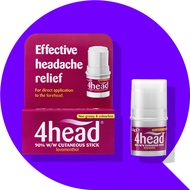 GENUINE 4 Head Levomenthol Stick for Headache Relief, Migraine