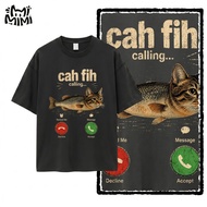 Funny Shirt Cah Fih Calling Cat And Fish Phone Call Design T-Shirt
