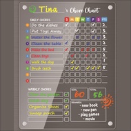[jwerlyday]2 Pcs Acrylic Magnetic Chore Chart Chore Board Dry Erase Chore Chart 11.8"X15.7" Transpar