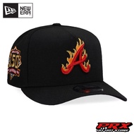 NEW ERA 9FIFTY A-FRAME ATLANTA BRAVES 150TH ANNIVERSARY FLAME BLACK PRIME EDITION HAT SNAPBACK CAP