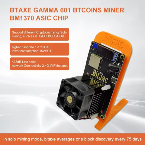 New 2025 Bitcoin Miners Bitaxe 601 Gamma 1.2TH/s Low Noise ASIC Miner Home Mining BTC Miners Cryptos