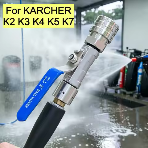 High Pressure Wash Adaptor With Switch On/off Valve For KARCHER Hose Directly Connect To K2 K3 K4 K5
