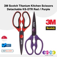 3M Scotch Titanium Kitchen Scissors Detachable KS-DTR Red / KS-DT Purple, 1/Pack, Rust Resistance, D