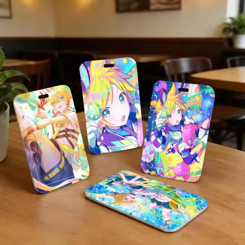 Anime Kagamine Rin Kagamine Len ID Card Holder Neck Strap Pendant Door Badge Holder Lanyards Keychai