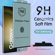 Samsung Galaxy S23 Plus S22 S21 S20 Ultra S8 S9 Note 20 9H Polymer Nano PMMA PET Screen Protector Soft Ceramic Film