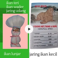 Jaring Ikan kecil 3/8 inchi jaring Ikan wader Ikan lunjar Jaring Bahan Anco Lubang paling kecil