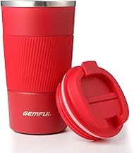 GEMFUL Travel Coffee Mug Insulated To Go Coffee Mug Tumbler with Lid Portable Stainless Steel Reusab