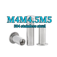 304 stainless steel flat head semi-hollow rivet, round head rivet semi-hollow M4/M4.5/M5*L=4-100MM【Z