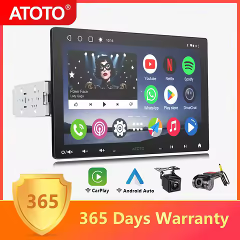 ATOTO 10 inch 1Din Android Car Stereo Screen GPS Navigation Bluetooth Carplay Android Auto Car Radio