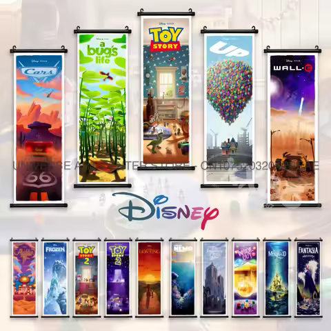 Disney Poster Zootopia Hanging Painting Winnie Wall Art Frozen Scrolls Pictur The Lion King Home Dec