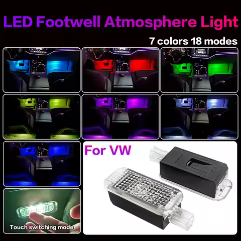 LED Car Footwell Light Bulbs Atmosphere Lamp Accessories For VW Tiguan MK1 MK2 Transporter T5 T6 Pol
