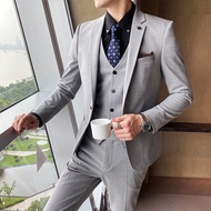 GUKENRO 3PCS Blazer for Men (suit vest pants) 2025 Male Blazer Korean Formal Evening Dinner Office O