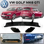 VOLKSWAGEN VW GOLF MK6 GTI REAR DIFFUSER SPLITTER MAXTON DESIGN V1 MATERIAL ACRYLIC BLACK VW GOLF MK