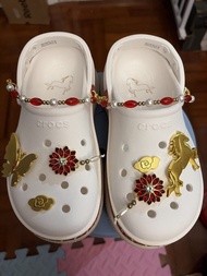 Crocs 白色厚底鞋