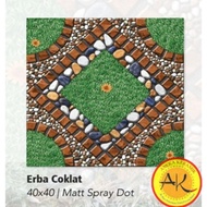 Keramik Lantai Taman atau Garasi Motif Batu Rumput Dekorative 40x40