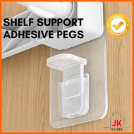 JK Cabinet Shelf Support Adhesive Pegs Plastic Kitchen Almari Hanger Sticky Hook Holder Clips Wall Kabinet Support Pin