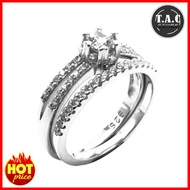 Cincin Perak Tulen 925 Wanita Original Silver- 925 GENUINE SILVER DOUBLE SET RING DS10